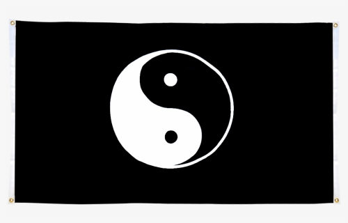Ying And Yang Black Flag For Balcony - Circle, HD Png Download, Free Download