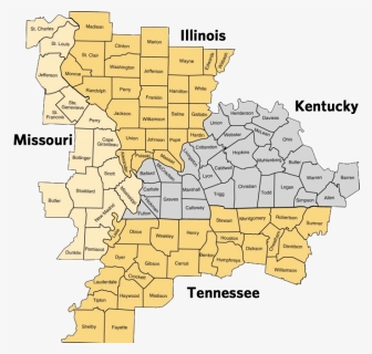Map Of Kentucky And Missouri , Png Download - Kentucky And Missouri, Transparent Png, Free Download