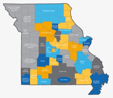 Map Of All Boards/associations In Missouri - Atlas, HD Png Download, Free Download