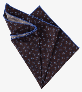 Anchors Pocket Square Brown Folded - Pocket Square Brown And Blue, HD Png Download, Free Download