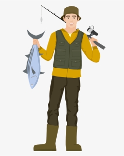 Fisherman Clipart - Cartoon, HD Png Download, Free Download