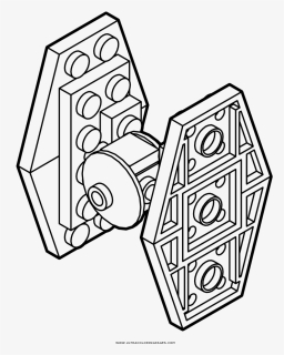 Tie Fighter Coloring Page , Png Download - Tie Fighter Colouring Page, Transparent Png, Free Download