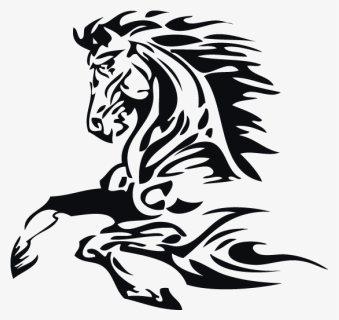 Apache Drawing Tribal - Tribal Horse Cartoon, HD Png Download, Free Download