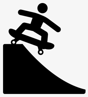Skateboard Extreme Sport Silhouette - Extreme Sports Icon Png, Transparent Png, Free Download