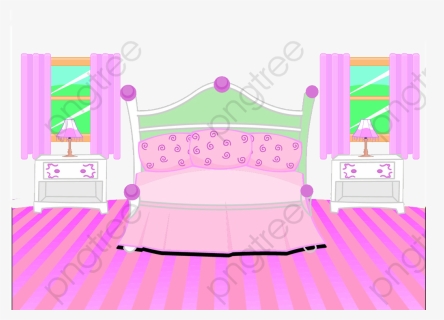 Indoor Scene Pink Floor Bedroom, Bedroom Clipart, Pink - Pink Bedroom Clipart, HD Png Download, Free Download