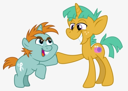 Cheezedoodle96, Buck Teeth, Colt, Duo, Foal, Hoofbump, - My Little Pony: Friendship Is Magic, HD Png Download, Free Download