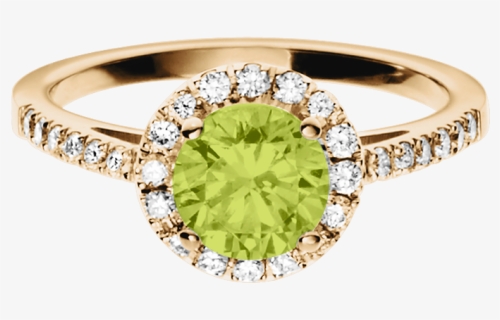 Prague Peridot Green In Rose Gold - Weißgold Ring Blau Saphir, HD Png Download, Free Download