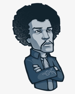 Jimi Hendrix Telegram Sticker Guitarist - Jimi Hendrix Simple Drawing, HD Png Download, Free Download