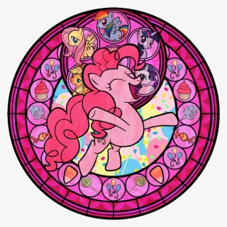 Pinkie Pie Stained Glass My Little Pony Friendship - All Stained Glass Kingdom Hearts, HD Png Download, Free Download