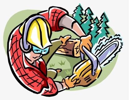 Vector Illustration Of Forestry Industry Lumberjack - Vector Graphics, HD Png Download, Free Download