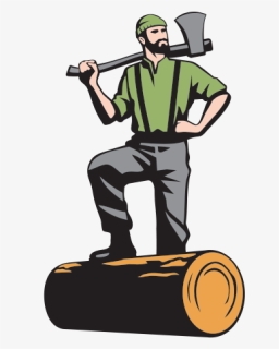 Forest Wood Lumberjack With Axe - Illustration, HD Png Download, Free Download