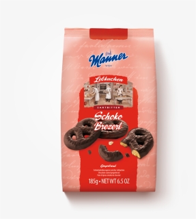 Dark Chocolate Pretzels 185g - Manner Lebkuchen Schoko Brezel, HD Png Download, Free Download