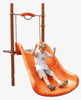 Wide Glide Slide - Kid On A Slide Png, Transparent Png, Free Download