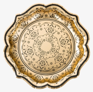 Talking Tables Party Porcelain Baroque Foiled Plates - Party Porcelain Baroque Foiled Plates, HD Png Download, Free Download