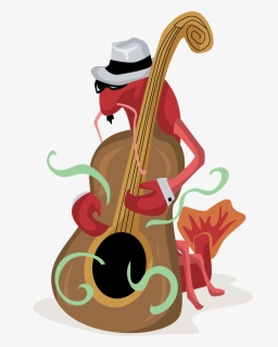 Cello Crawfish Clip Art - Crawfish Playing Instrument, HD Png Download, Free Download