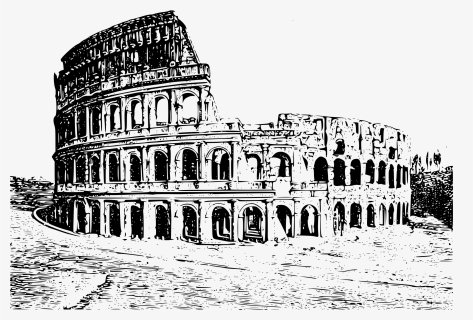 Colosseum Clip Arts - Ancient Roman Architecture Drawing, HD Png Download, Free Download