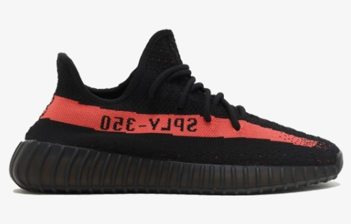 Yeezy Boost 350 Black Red, HD Png Download, Free Download