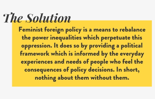 Centre For Feminist Foreign Policy The Solution - Colorfulness, HD Png Download, Free Download