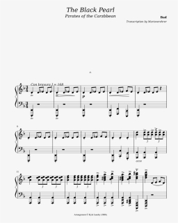The Black Pearl Sheet Music Composed By Bad 1 Of - Black Pearl Pirates Of The Caribbean Piano Sheet Music, HD Png Download, Free Download