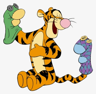 Tigger Springs Clipart Image Clip Art Of Tigger With - Winnie The Pooh Tiger Sock Puppet, HD Png Download, Free Download