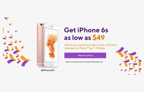 Iphone 6s From Metropcs - Metropcs Black Friday Deals 2019, HD Png Download, Free Download