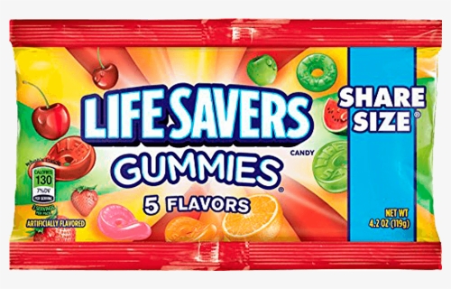 Lifesavers 5 Flavors Share Size - Lifesavers Gummies 5 Flavors, HD Png Download, Free Download