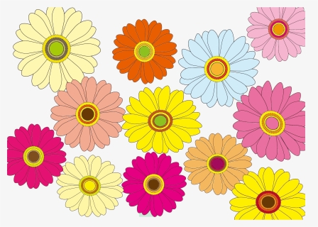 Multicolored Flowers Clip Arts - Kwiatki Clipart, HD Png Download, Free Download