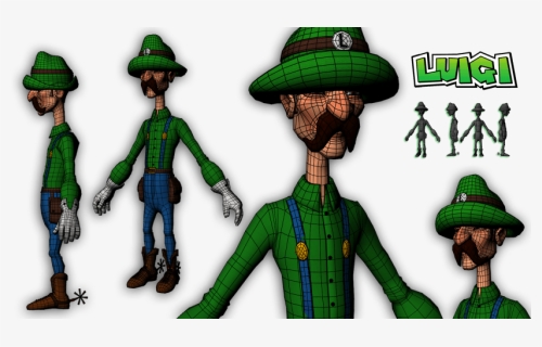 Luigi Character Modeling And Texturing 3d In Autodesk - Luigi Free 3d Model, HD Png Download, Free Download