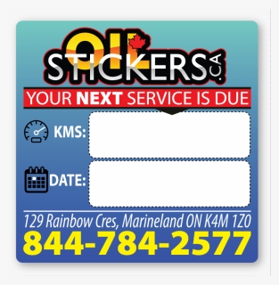 Oil Change Reminder Sticker - Paper Product, HD Png Download, Free Download