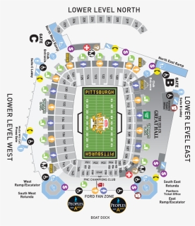 Heinz Field Lower Level Seating Chart - Heinz Field Concessions Map, HD Png Download, Free Download