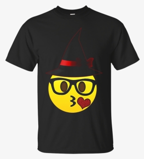 Nerd Emoji Witch Hat Halloween Tshirt For Girls And - Gucci Mickey Mouse Tee Shirt, HD Png Download, Free Download