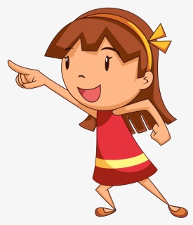 Girl Pointing - Cartoon, HD Png Download, Free Download