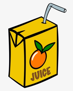 Juice Box With Straw - Orange Juice Box Clipart, HD Png Download, Free Download