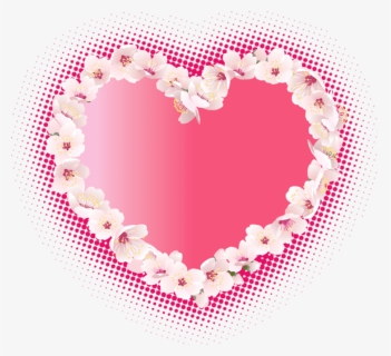 Free Png Pink Heart With Flowers Png - Pink Hearts And Flowers Clip Art, Transparent Png, Free Download