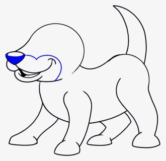 How To Draw Cartoon Dog - Easy Cute Dog Cartoon, HD Png Download, Free Download