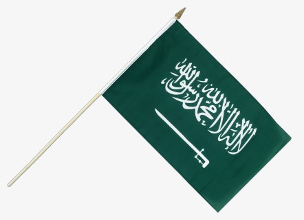 Hand Waving Flag - Saudi Arabia Flag With Stick Transparent, HD Png Download, Free Download