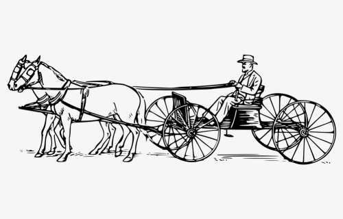 Coloring Page Horse Carriage, HD Png Download, Free Download
