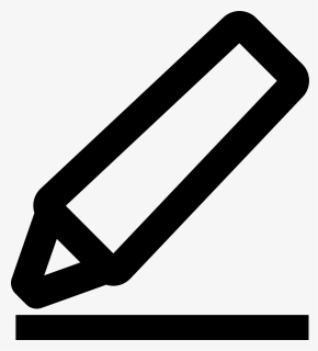 Pencil Diagonal Outline Symbol On A Line, HD Png Download, Free Download