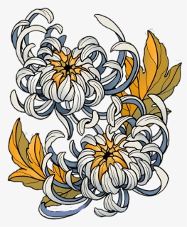 white chrysanthemum drawing