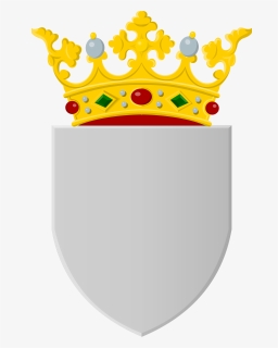 Silver Shield With Golden Crown - Heraldic Silver Shield Png, Transparent Png, Free Download