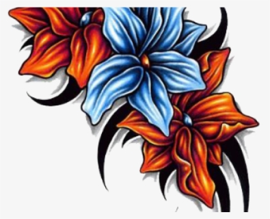 Flower Tattoo Png Transparent Images - Old School Flower Full Sleeve Tattoo, Png Download, Free Download