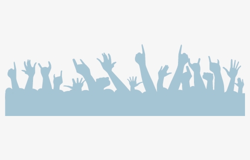 People Raising Hands Silhouette , Png Download - Hands In Crowd Silhouette, Transparent Png, Free Download