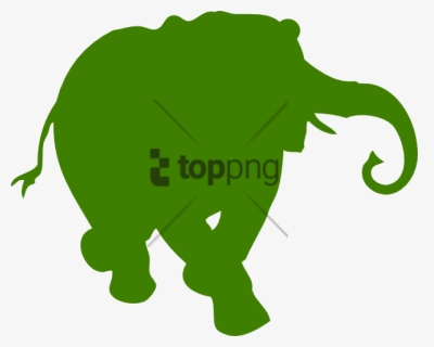 How To Set Use Elephant Silhouette Green Svg Vector - Elephant Silhouette, HD Png Download, Free Download