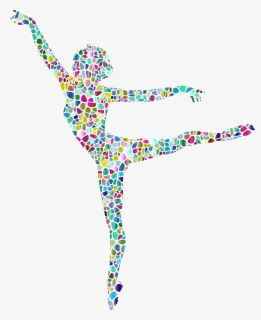 Polychromatic Tiled Lithe Dancing Woman Silhouette - Transparent Background Dancers Silhouette, HD Png Download, Free Download