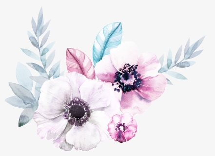 Hand Painted Flowers Cartoon Watercolor Beautiful Transparent - Transparent Pretty Flowers Cartoon, HD Png Download, Free Download