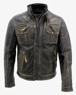 Leather Jacket For Men Png Free Background - Cool Leather Biker Jackets, Transparent Png, Free Download