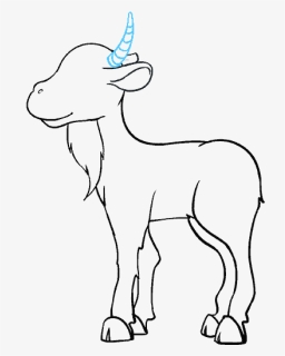 How To Draw Goat - Outline Images Of Goat Cartoon, HD Png Download, Free Download