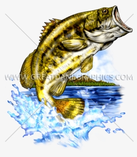 Big Mouth Bass Fish Clipart Clip Library Stock Large - Largemouth Bass Jumping, HD Png Download, Free Download