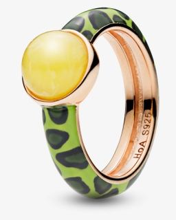 Urban Safari Ring In Milky Amber And Green Leopard - Pre-engagement Ring, HD Png Download, Free Download