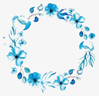 Floral Blue Frame Png Picture - Blue Floral Frame Png, Transparent Png, Free Download